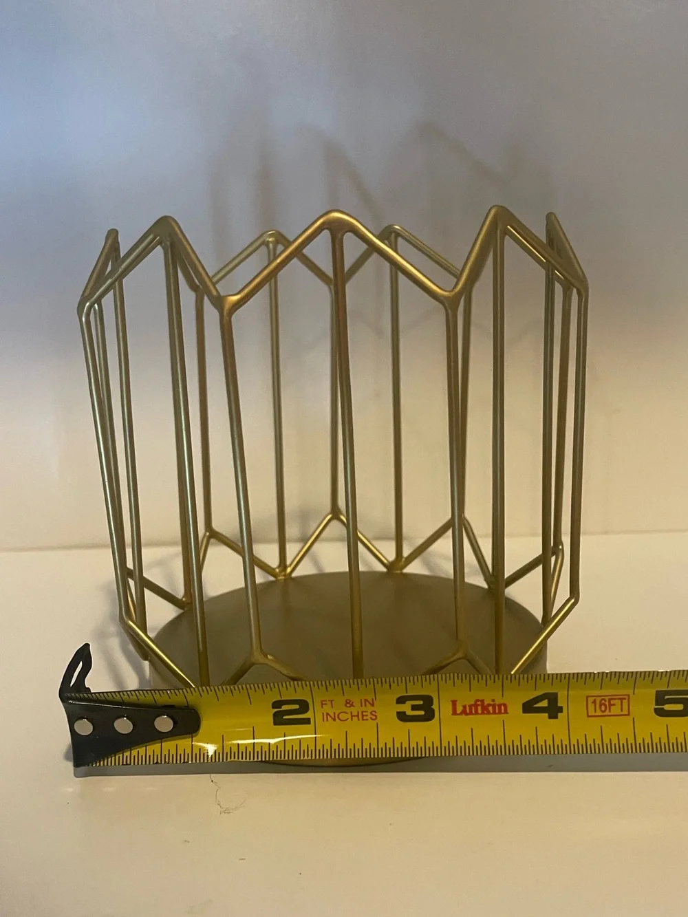 Fall Candle Holder, Gold Geometric Metal, 3 Wick candle holder, Votive candle